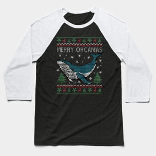 Merry Christmas Orcas Killer Whale Gift Ugly Christmas Baseball T-Shirt